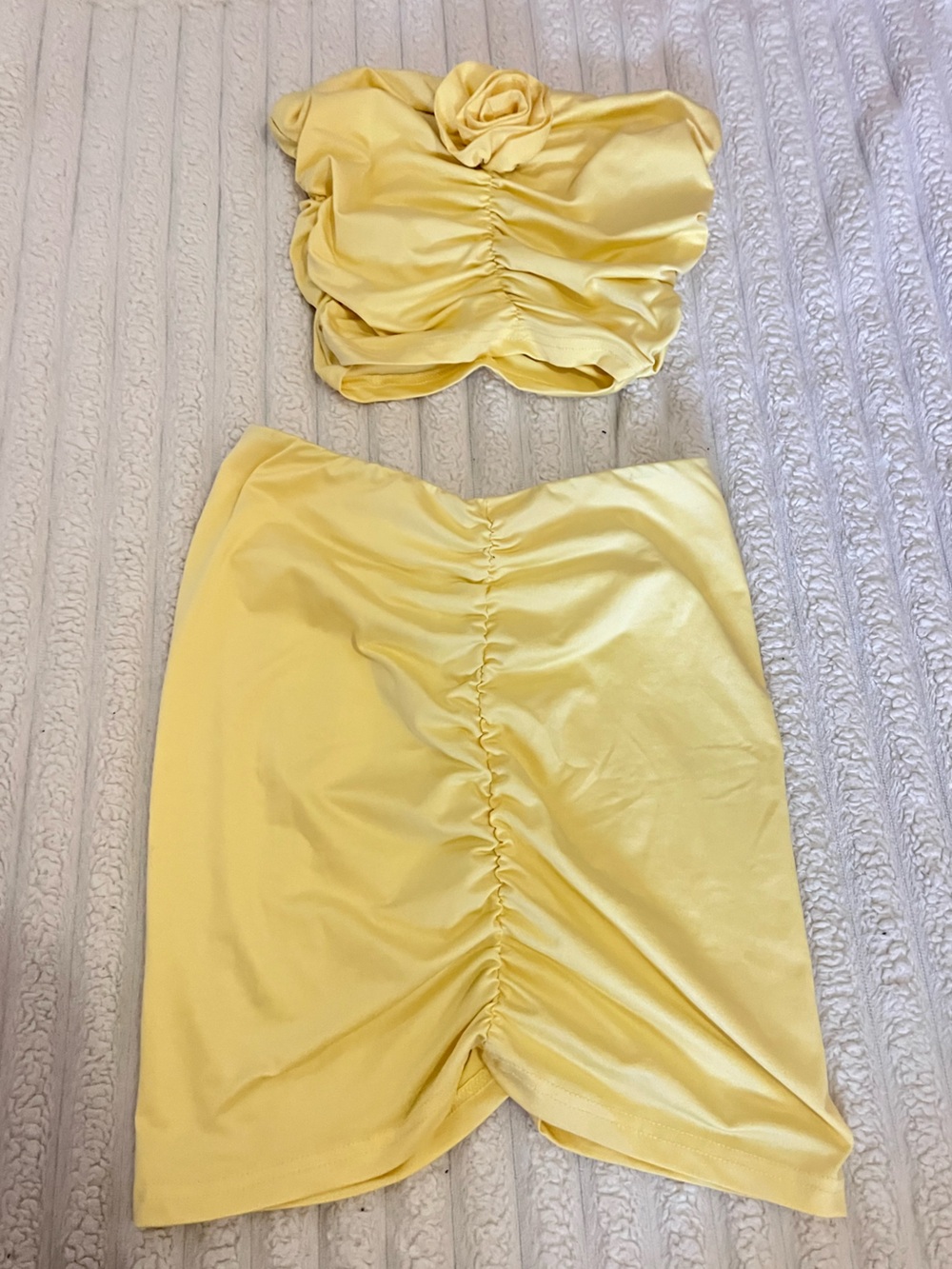 Yellow Strapless Bandeau & Brief Set - Women Intimates